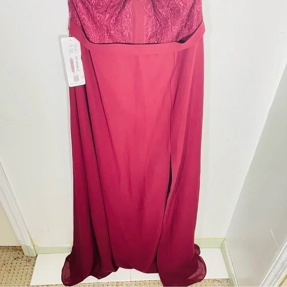 Azazie Burgundy Maxi Dress - Picture 5 of 7